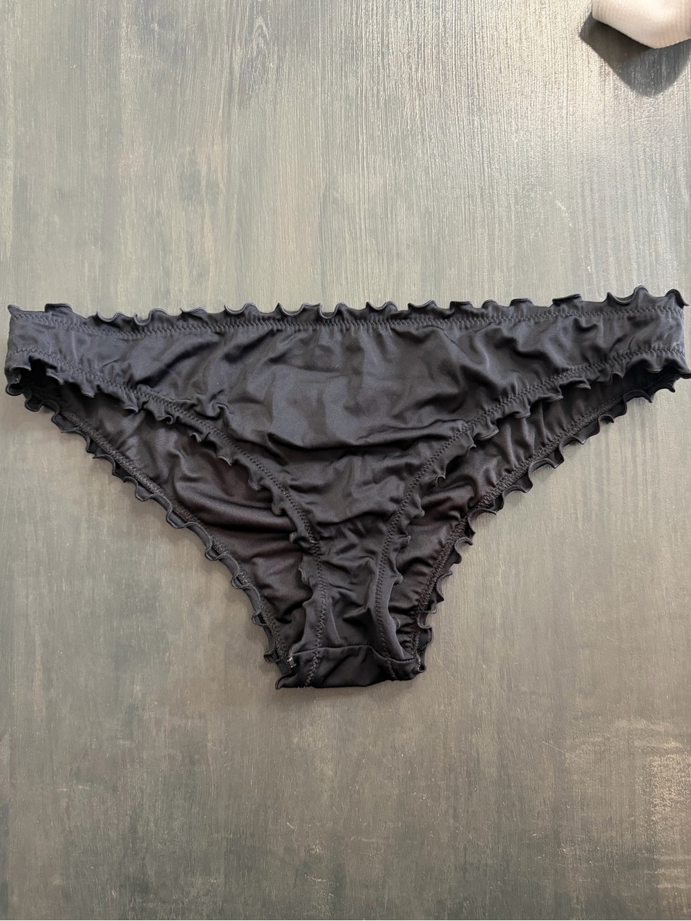 Shade & Shore Black Ruffle Bikini Bottom Size Large